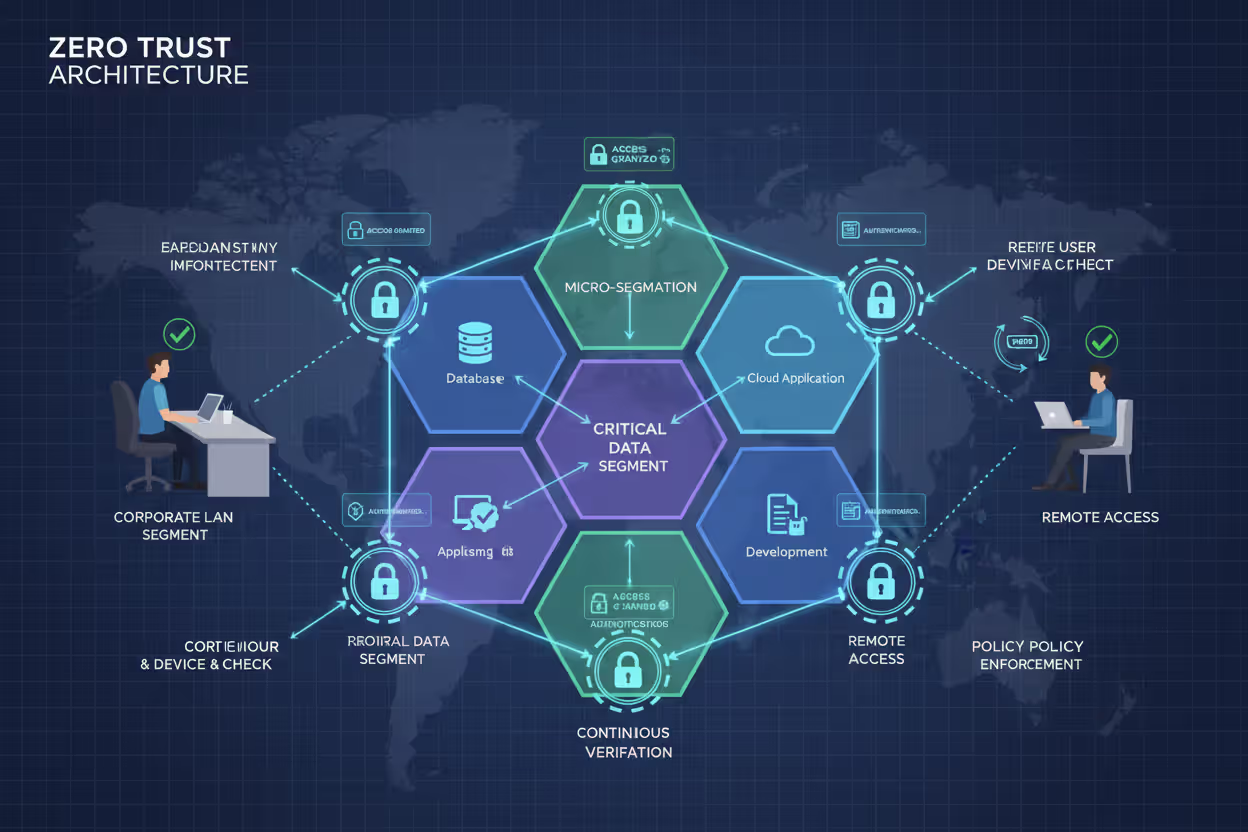 Zero Trust network with segmented resources and repeated identity verification