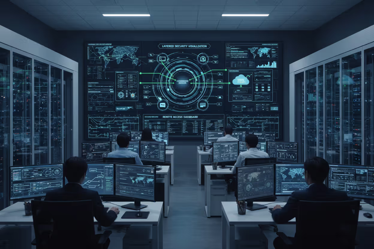 Enterprise security operations center monitoring network threats