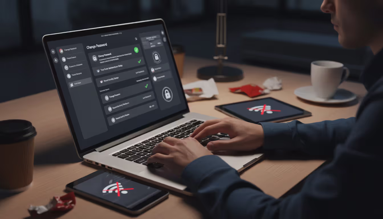 Phone in airplane mode next to another device used for emergency account recovery