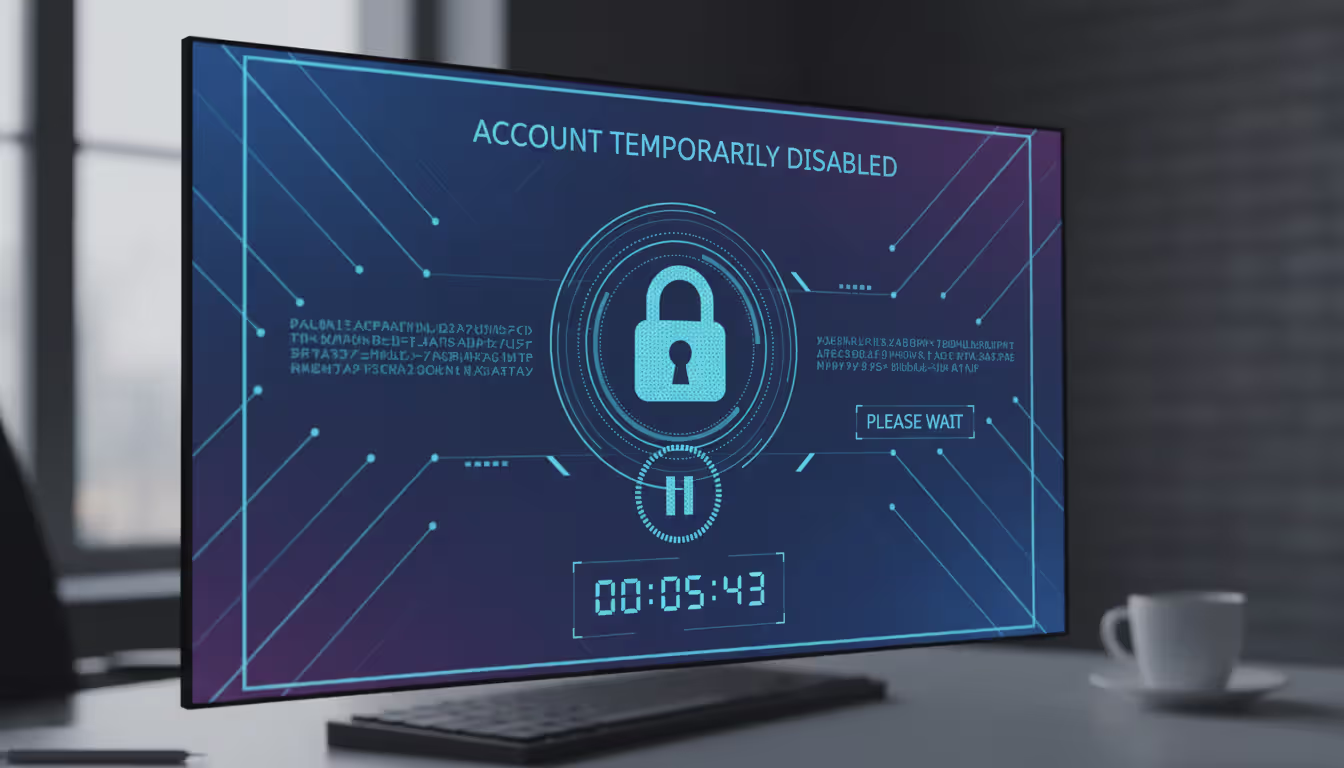Digital account lockout screen, no text